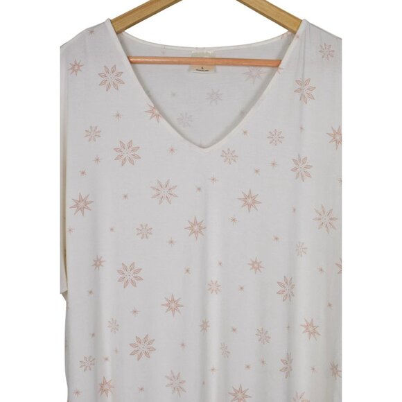 SOMA COOL NIGHTS IVORY SPARKLE STARS LOUNGE BOXY TOP - Picture 4 of 8